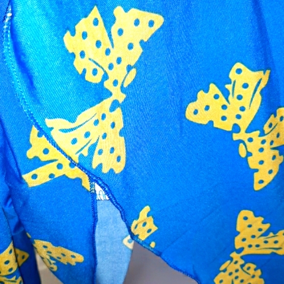 NWT☆Plus Size Blue Yellow Polka Dot Ribbon Blouse☆Gorgeous & 🎀 Unique 1X - Picture 7 of 11